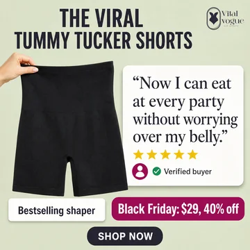 VitalVogue review ad for the tummy tucker shorts, Black Friday $29